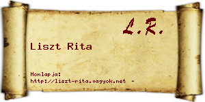 Liszt Rita névjegykártya